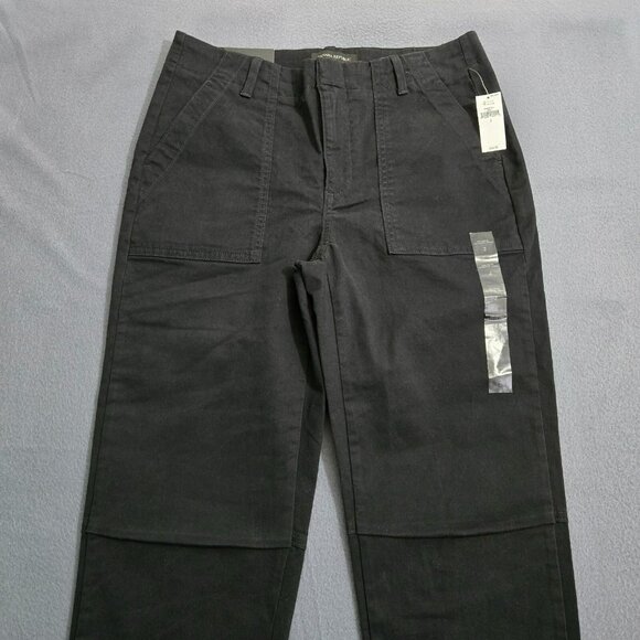 Banana Republic Pants Women 2 Black Authentic Girlfriend Mid Rise Raw Hem Chino - Picture 3 of 13